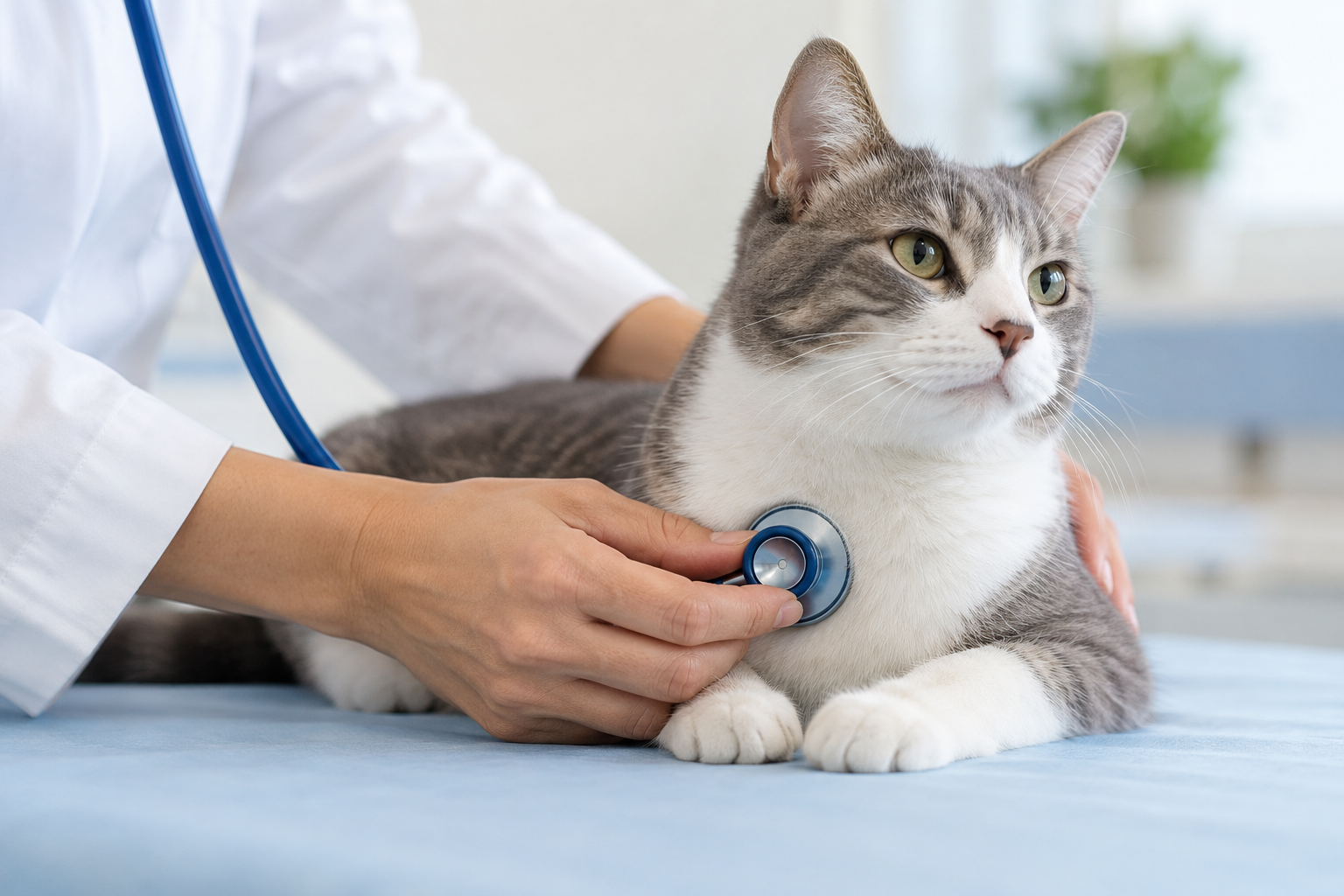 Imagem ilustrativa de atendimento veterinário acolhedor a um gato